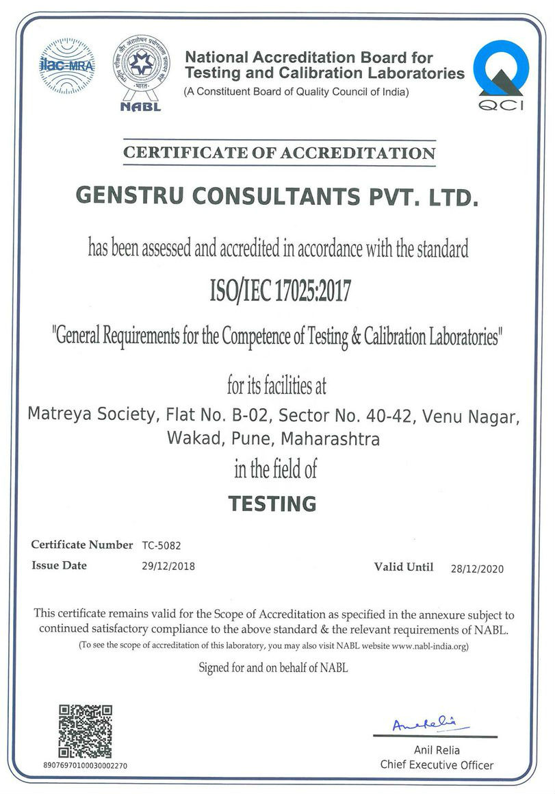 NABL Certificate - Genstru